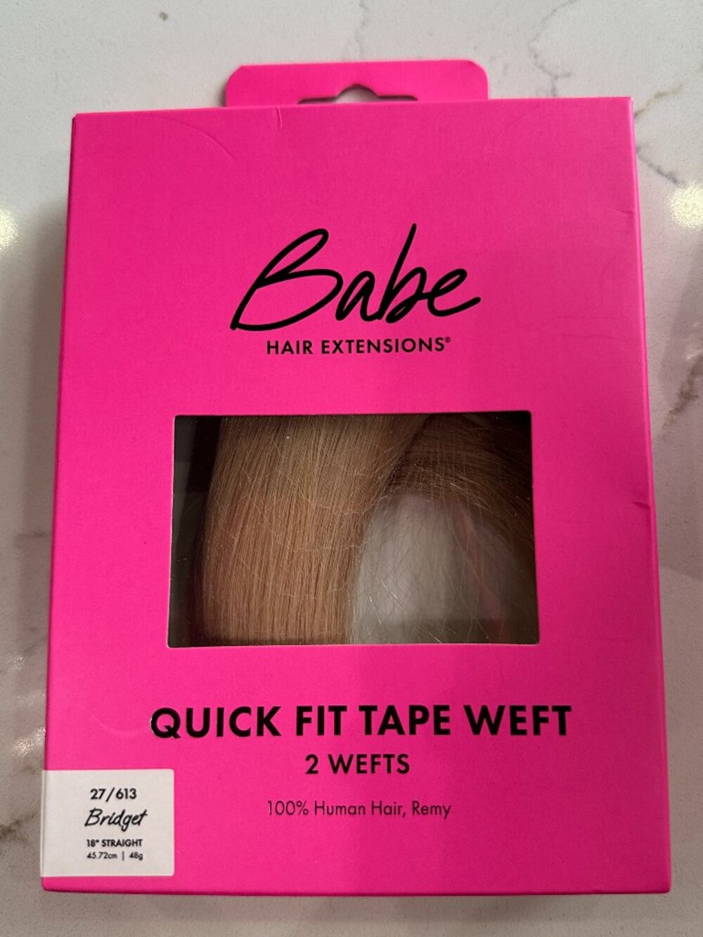 Babe Hair Extensions Quick Fit Tape Weft, 2 wefts Bridget 18" Straight